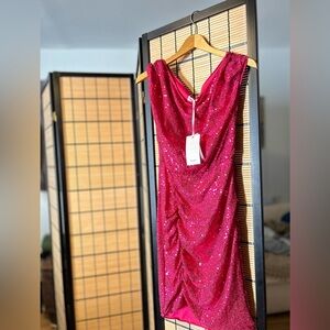 GRACE KARIN Sequin Dress One Shoulder Sparkly Glitter